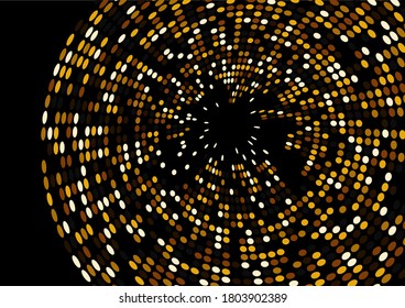 Gold glitter wave abstract background, golden sparkles on black background, vip design template