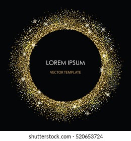 Gold glitter wave abstract background, golden sparkles on black background, vip design template
