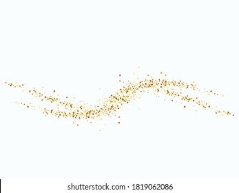 
Gold glitter wave on white background Gold particles in wave form
