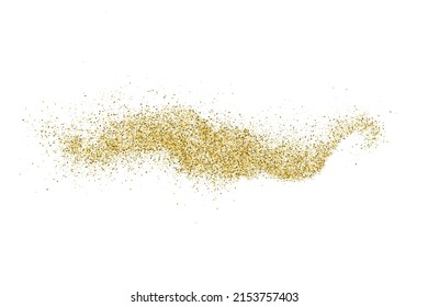 Gold glitter wave sparkle dust shine particle glowing golden shimmer curve abstract vector illustration design element graphic luxury elegant bright shiny