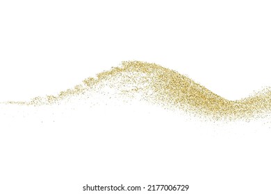 Textura Glitter De Oro Aislada En Blanco. Secuencias de colores doradas. Explosión Dorada De Confetti. Elemento de diseño. Fondo Celebratorio. Ilustración De Vectores, Eps 10.