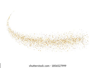 
Gold Glitter Waves Abstract Wave Background, Gold Sparkles On A White Background.