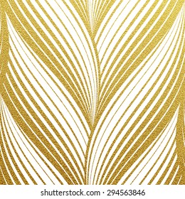 Gold glittering abstract waves pattern. Seamless texture with gold background
