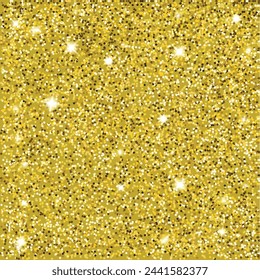Gold glittering background. Golden sparkles on a gold background.