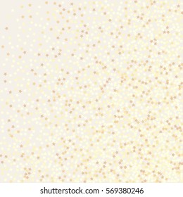 Gold glittering background vector. Glitter and confetti on the paper background. Star dust and golden glitter effect. Holidays background for your design, web, print, luxury invitation, greeting cards