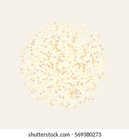 Gold glittering background vector. Glitter and confetti on the paper background. Star dust and golden glitter effect. Holidays background for your design, web, print, luxury invitation, greeting cards