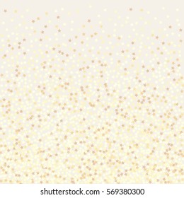 Gold glittering background vector. Glitter and confetti on the paper background. Star dust and golden glitter effect. Holidays background for your design, web, print, luxury invitation, greeting cards