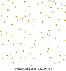 Gold Glittering Confetti Seamless Pattern