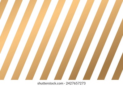 Gold glittering diagonal lines pattern on white background.  White and gold pattern. golden geometric parallel strokes, gift paper vector