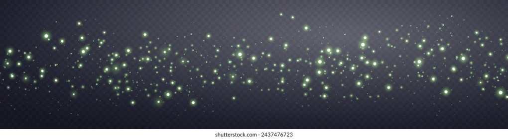 Gold glittering dots, particles, stars magic sparks. Glow flare light effect. Gold luminous points. Vector particles on transparent background. 