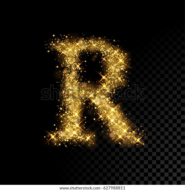 Gold Glittering Letter R Vector Shining Stock Vector (Royalty Free ...