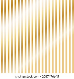 Gold glittering seamless lines pattern on white background.Vector Retro festive background with golden stripes for holiday greeting card.Vector illustration.
