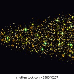 Gold glittering sparkle stardust background. Vector illustration