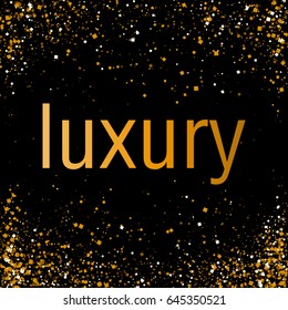 Gold glittering sparkling particles on transparent background. Vector illustration