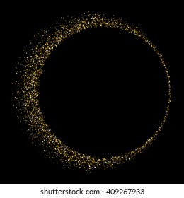 Círculo de polvo de estrella reluciente de oro