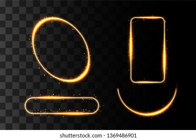 Gold glittering star dust lights. Illustration isolated on transparent background. Graphic concept for your design 