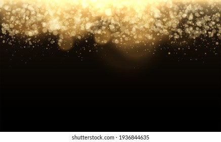 Gold glittering star dust lights. Lights effect particles background. Graphic concept for your design