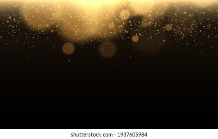 Gold glittering star dust lights. Lights effect particles background. Graphic concept for your design