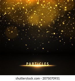 Gold glittering star dust lights. Lights effect particles background. Graphic concept for your design