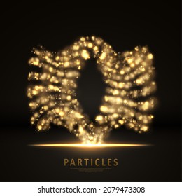 Gold glittering star dust lights. Lights effect particles background. Graphic concept for your design