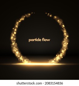 Gold glittering star dust lights. Lights effect particles background. Graphic concept for your design