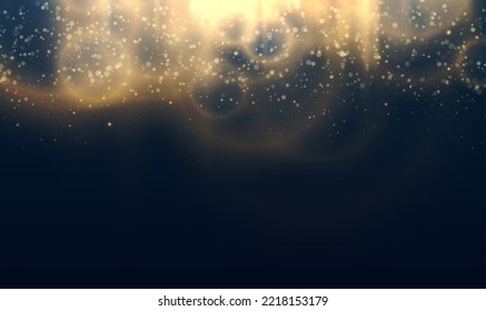 Gold glittering star dust lights. Lights effect particles background. Graphic concept for your design