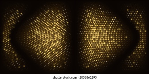 El oro reluce el polvo de la estrella. Fondo mágico de medio tono. Concepto gráfico para su diseño