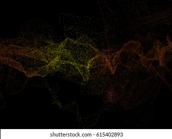 Gold glittering star dust trail sparkling particles on black background. Vector illustration