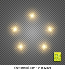 Gold glittering star dust trail sparkling particles on transparent background. Space comet tail. Vector glamour fashion illustration.