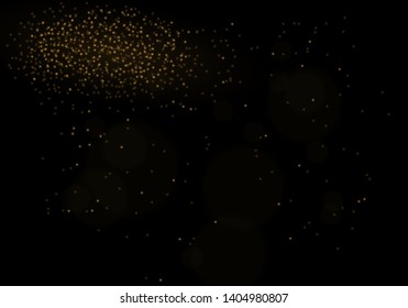 Gold glittering trail sparkling stardust abstract particles on background. Use for your product element.