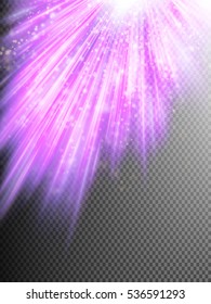Gold glitters on a soft blurred background with burst rays. EPS 10 vector file included