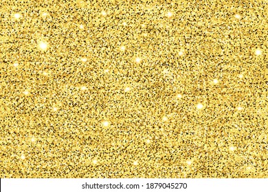 Gold glittery texture. Luxury abstract design element. Gold glitter background. Template for greeting cards, invitations and any of your design. Horizontal position. Stock vector illustration.