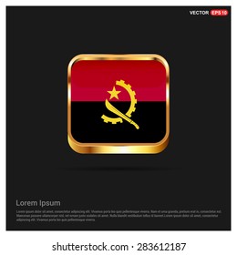 gold glossy Angola flag button