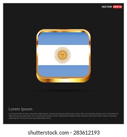 gold glossy Argentina flag button