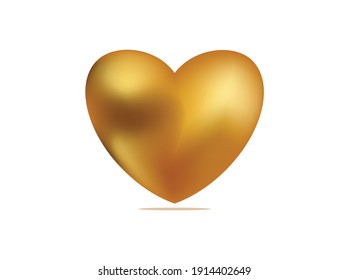 ilustraciones del vector cardiaco brillante dorado. Ilustración vectorial. icono del corazón dorado en estilo plano. El corazón como símbolo de amor. El diseño se centra en el amor.