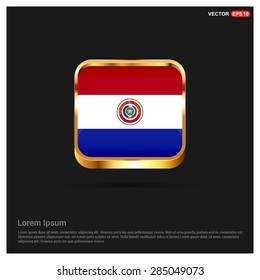 gold glossy Paraguay flag button