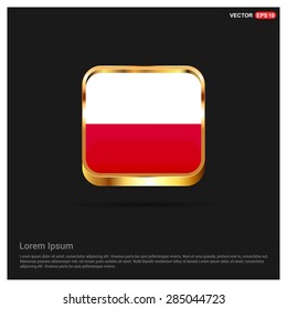 gold glossy Poland flag button