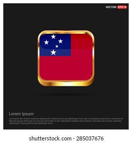 gold glossy Samoa flag button