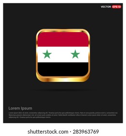 gold glossy Syria flag button