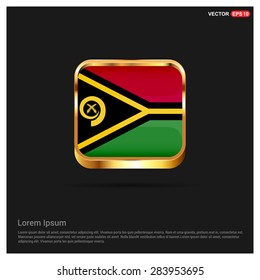 gold glossy Vanuatu flag button