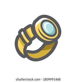 Gold Glossy Watch Vector icon Cartoon illustration