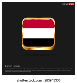 gold glossy Yemen flag button