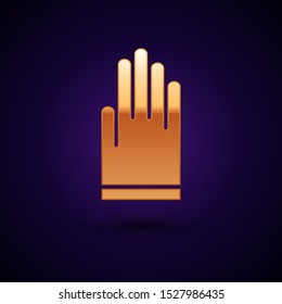 Gold Gloves icon isolated on dark blue background. Extreme sport. Diving underwater equipment.  Vector Illustration