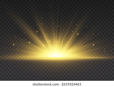 Gold glow and festive sparkle with vibrant starlet abstract flare flash black background magical blur glare christmas sun sunlight bright rays design fantasy starry element

