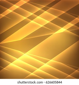 Gold glow geometric abstract background. Vector illustration.