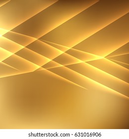 Gold glow geometric abstract background. Vector illustration.