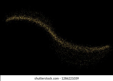 Gold glow light effect stars bursts with sparkles isolated. magic dust particles. Vector illustration sparkling comet tail