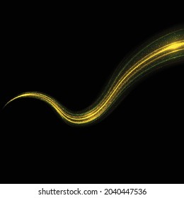Gold glow light effect stars bursts with sparkles isolated with magic dust particles. 