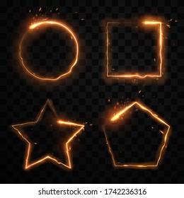 Gold glow shapes with sparks effect