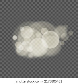 Gold glowing burst explosion on a transparent background. Vector illustration.Bright light effect with highlights.